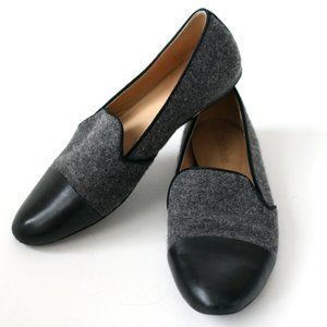 Nurture leather black gray flats Reikel